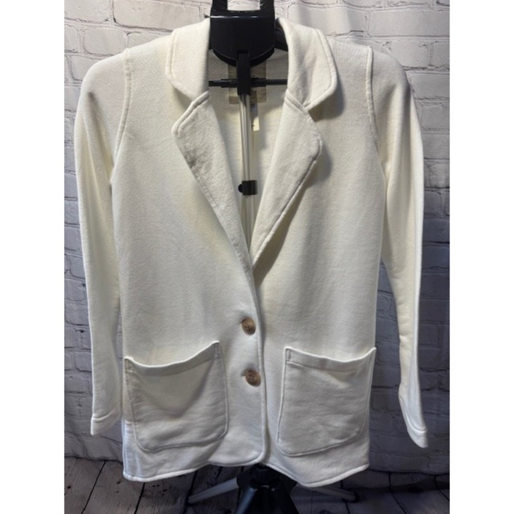 NWT Aerie Boyfriend Ladies Cotton White Ivory‎ Blazer Suit Jacket XXS Casual